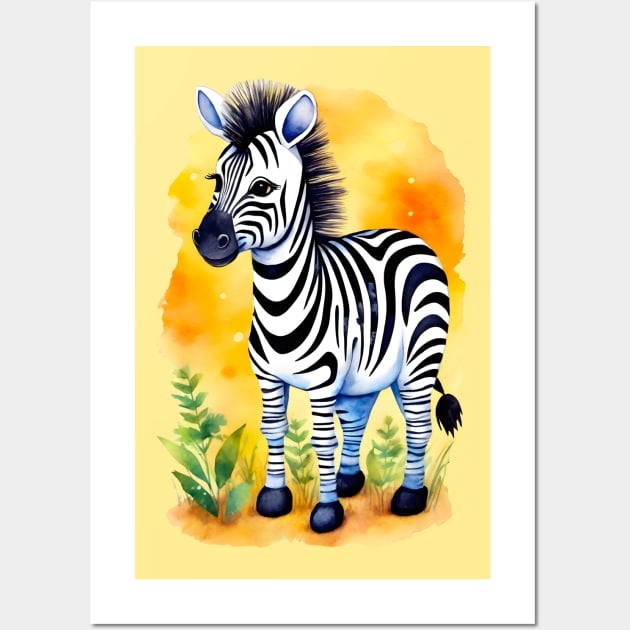 Cute Zebra Kids Wall Art by craftydesigns